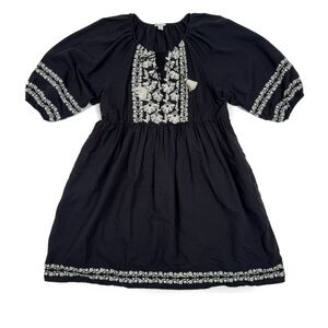 Sundance Catalog Black White Embroidered Josephena Garden Dress - Size L